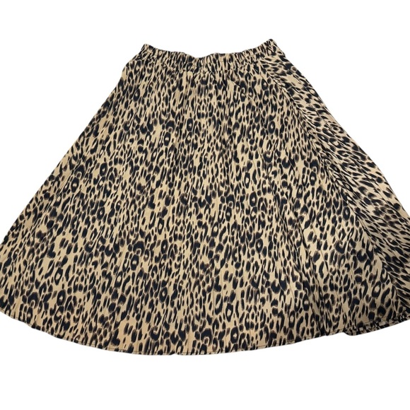 Women’s Chartou Chic Elastic High Waisted A Line Leopard Print Pleated Shirring - Picture 14 of 14